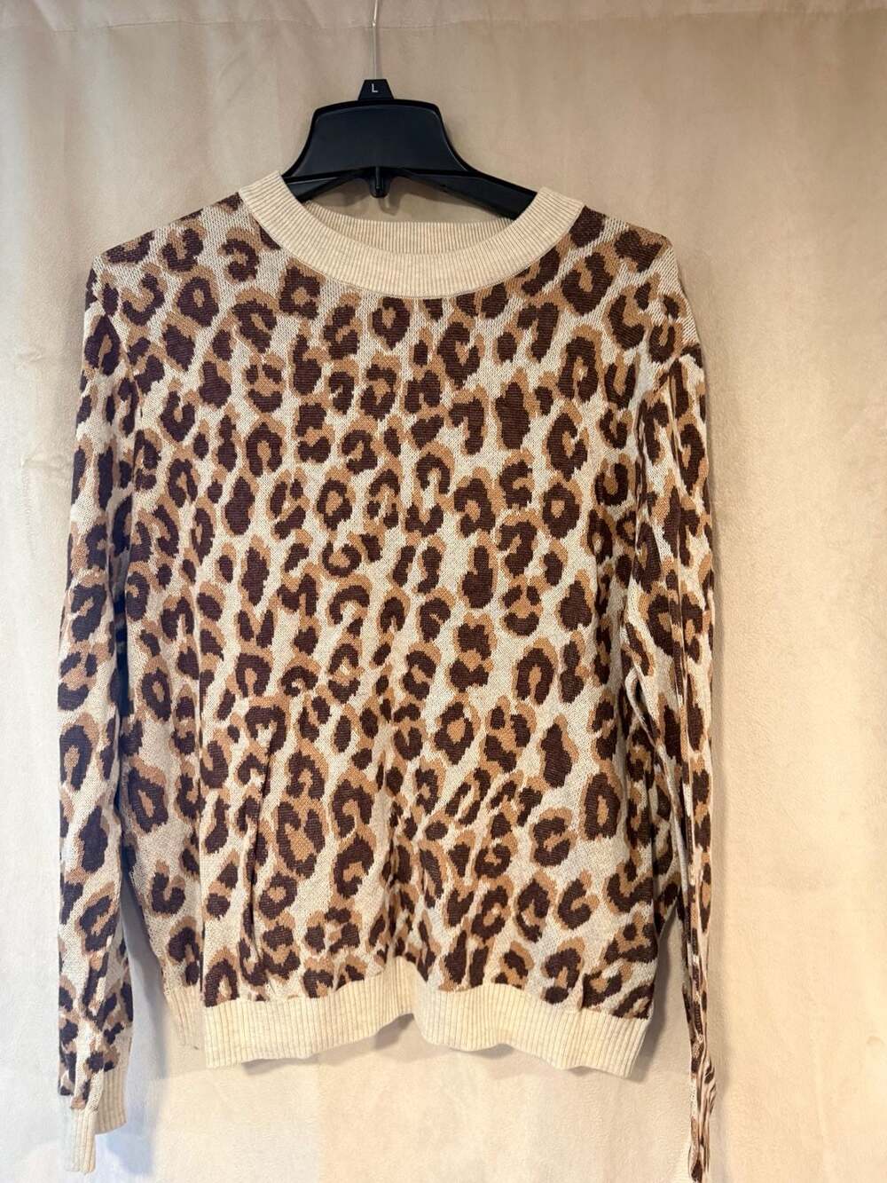 A New Day Leopard Print Crewneck Sweater Size XL